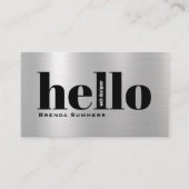 Simple Modern Silver & White Background  Visitekaartje (Voorkant)