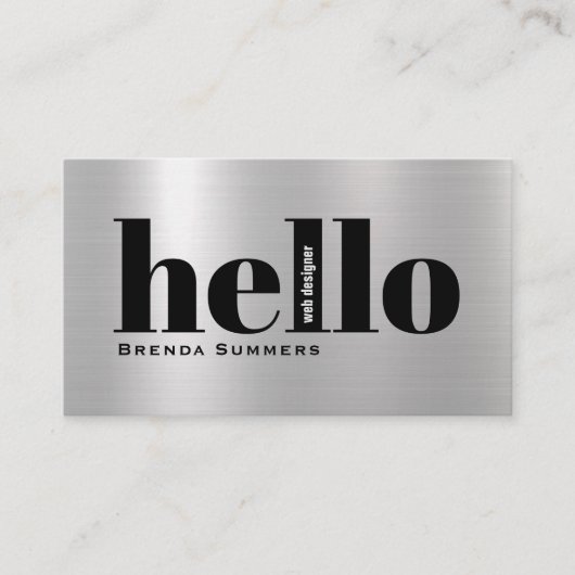 Simple Modern Silver & White Background  Visitekaartje (Voorkant)