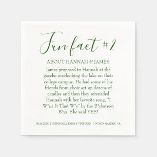 Simple Modern Smaragdgroene Leuk Feit 2 Bruiloft Servet