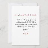 Simple Modern Sporty Couple Wedding Bedankkaart (Achterkant)