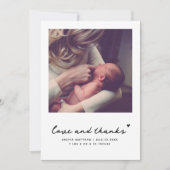 Simple Modern Square Photo Baby Shower Thank You Bedankkaart (Voorkant)
