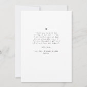 Simple Modern Square Photo Baby Shower Thank You Bedankkaart (Achterkant)