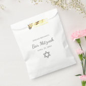Simple Modern Star of David Bar Mitzvah Bedankzakje (Gezegeld)