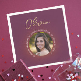 Simple Modern Stylish Burgundy Afstuderen Foto Servet