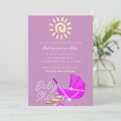 Simple Modern Sunshine Roze Baby shower Kaart (Staand voorkant)