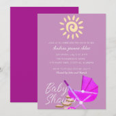 Simple Modern Sunshine Roze Baby shower Kaart (Voorkant / Achterkant)