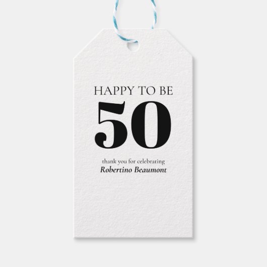 Simple Modern Surprise 50th Birthday Party Cadeaulabel (Voorkant)
