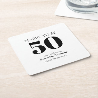 Simple Modern Surprise 50th Birthday Party Kartonnen Onderzetters