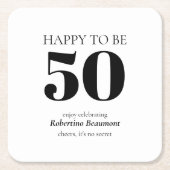 Simple Modern Surprise 50th Birthday Party Kartonnen Onderzetters (Voorkant)