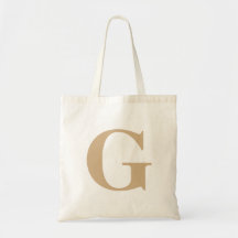 Simple Modern Tan Initiaal Canvas tas
