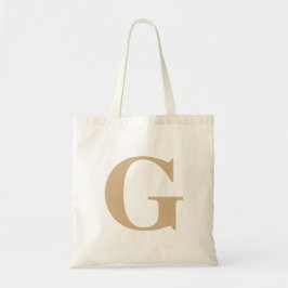 Simple Modern Tan Initiaal Canvas tas