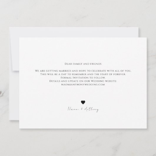 Simple Modern Text and Photo Wedding Save the Date (Achterkant)