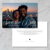 Simple Modern Text and Photo Wedding Save the Date
