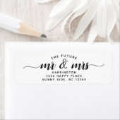 Simple Modern The Future Mr & Mrs Wedding Script Etiket (Insitu)