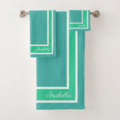 Simple Modern Turquoise Bad Handdoek (Insitu)