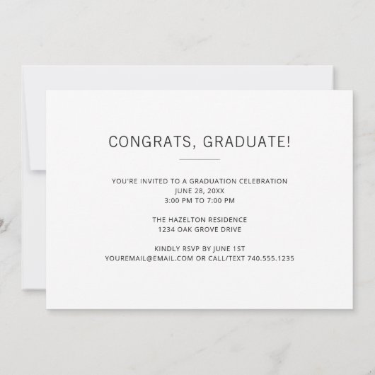 Simple Modern Two Photo Graduation Party Kaart (Achterkant)