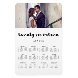 Simple Modern Typografie 2017 Photo Calendar Magneet