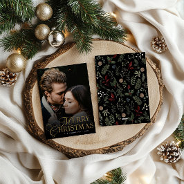 Simple Modern Typography 1 Photo Merry Christmas Feestdagenkaart