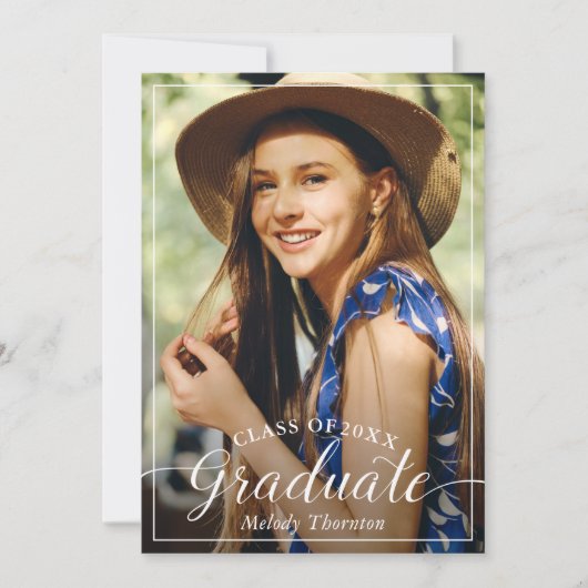 Simple Modern Typography Graduation Party Foto Kaart (Voorkant)