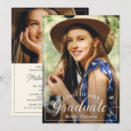 Simple Modern Typography Graduation Party Foto Kaart
