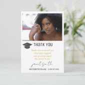 Simple Modern Typography Photo Afstuderen Bedankkaart (Staand voorkant)