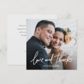 Simple Modern Typography Photo Wedding Bedankkaart (Voorkant / Achterkant)