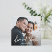 Simple Modern Typography Photo Wedding Bedankkaart (Staand voorkant)