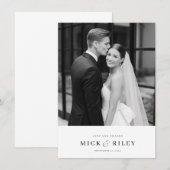 Simple Modern Typography Photo Wedding Bedankkaart (Voorkant / Achterkant)