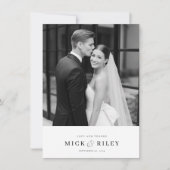Simple Modern Typography Photo Wedding Bedankkaart (Voorkant)