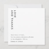 Simple Modern Typography Photo Wedding Bedankkaart (Achterkant)