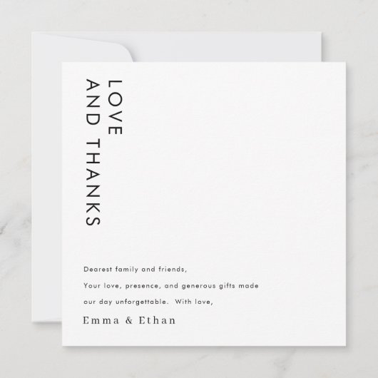 Simple Modern Typography Photo Wedding Bedankkaart (Achterkant)