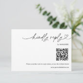 Simple Modern Typography QR Code Kindly Respond RSVP Kaartje (Staand voorkant)