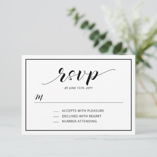 Simple Modern Typography RSVP Insert Kaart (Staand voorkant)