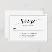 Simple Modern Typography RSVP Insert Kaart (Voorkant / Achterkant)