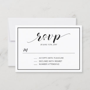 Simple Modern Typography RSVP Insert Kaart