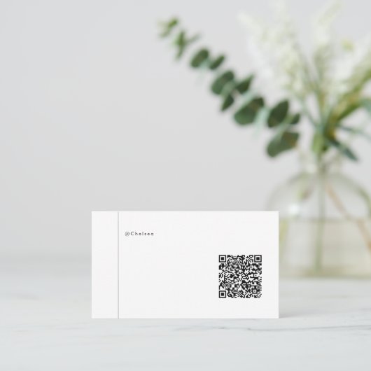 Simple Modern Unique Username Professional QR Code Visitekaartje (Staand voorkant)