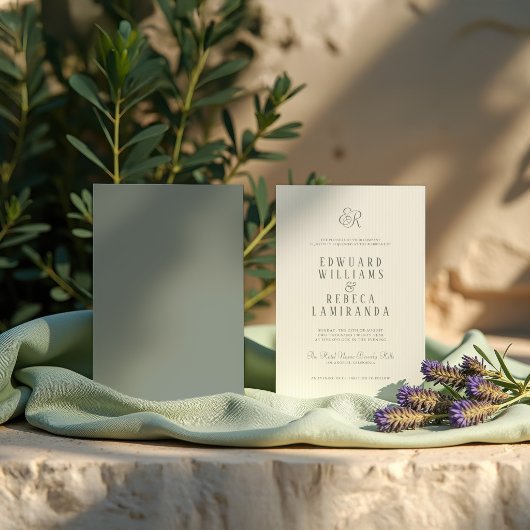 Simple Modern Vertical Stripes Wedding Kaart