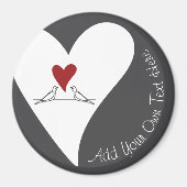 Simple Modern Vogels in Love Rode Hart Magneet (Voorkant)
