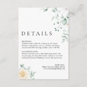 Simple Modern Watercolour Floral Wedding Details Informatiekaartje (Voorkant)