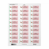 Simple Modern Watermelon Slice Mail Address Label (Full Sheet)
