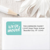 SImple Modern We hebben New Home Turquoise verplaa Etiket (Insitu)