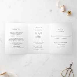 Simple Modern Wedding Drieluik Uitnodiging