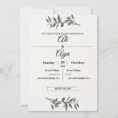 Simple Modern Wedding Invitation | Clean Minimal D Feestdagenkaart (Voorkant)