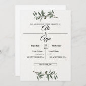 Simple Modern Wedding Invitation | Clean Minimal D Feestdagenkaart (Voorkant / Achterkant)