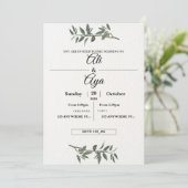 Simple Modern Wedding Invitation | Clean Minimal D Feestdagenkaart (Staand voorkant)