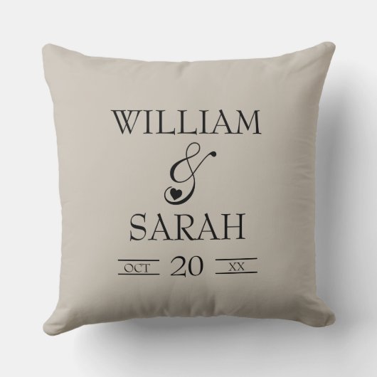 Simple Modern Wedding Keepomwille Pas getrouwd Cou Kussen (Achterkant)