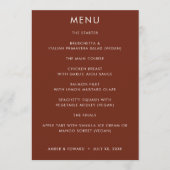 Simple Modern Wedding Menu Kaart (Voorkant)