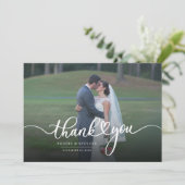 Simple Modern Wedding Photo Bedankkaart (Staand voorkant)