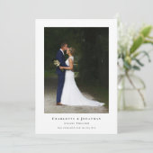 Simple Modern Wedding Photo Bedankkaart (Staand voorkant)