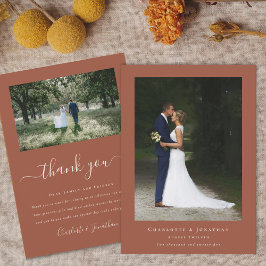 Simple Modern Wedding Photo Bedankkaart